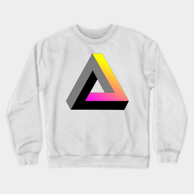 Impossible triangle with magenta to yellow gradient Crewneck Sweatshirt by TRIME